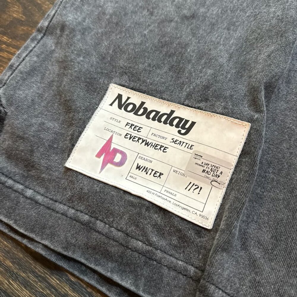 NOBADAY Black Washed T Shirt *NEW* - Picture 3 of 5